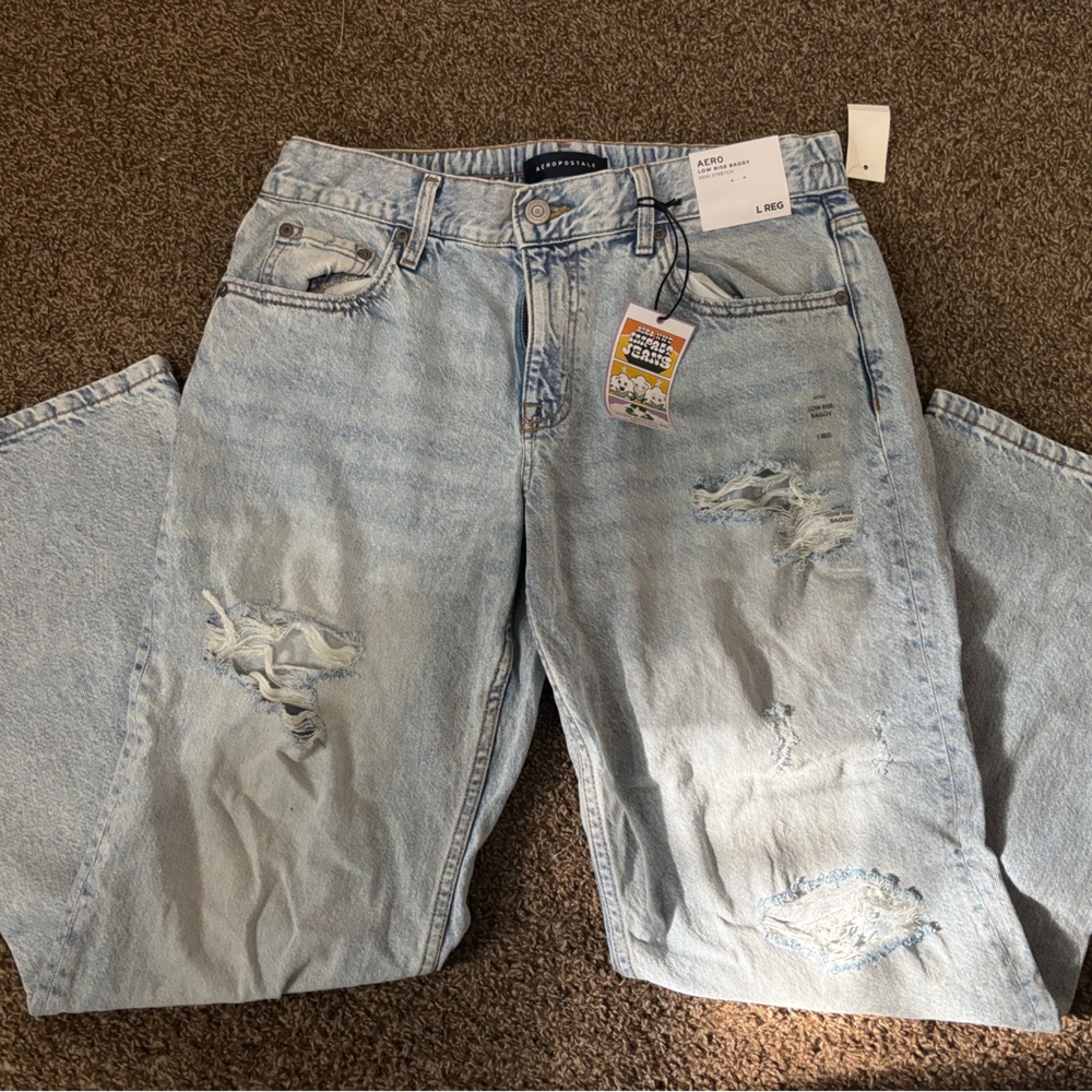 Aeropostale Light Blue Low Rise Baggy Jeans